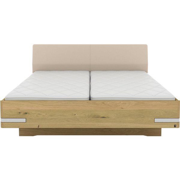 Musterring Holzbett Savona, Bettgestell, Bettrahmen, teilmassiv Bianco-Eiche (Belastbarkeit 220 Kg, 4-fache Liegehöhenverstellung, MADE IN GERMANY), Kopfteil Ku