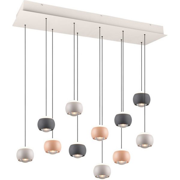 Musterring LED Pendelleuchte CANNON, 11-flammige LED Hängelampe 5W 500Lumen 2300-4000K CCT, CCT - über Fernbedienung, Dimmfunktion, Memoryfunktion, Nachtlichtfu