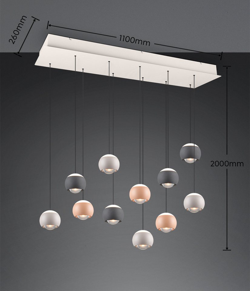 Musterring LED Pendelleuchte CANNON, 11-flammige LED Hängelampe 5W 500Lumen 2300-4000K CCT, CCT - über Fernbedienung, Dimmfunktion, Memoryfunktion, Nachtlichtfu – Bild 5 von 5