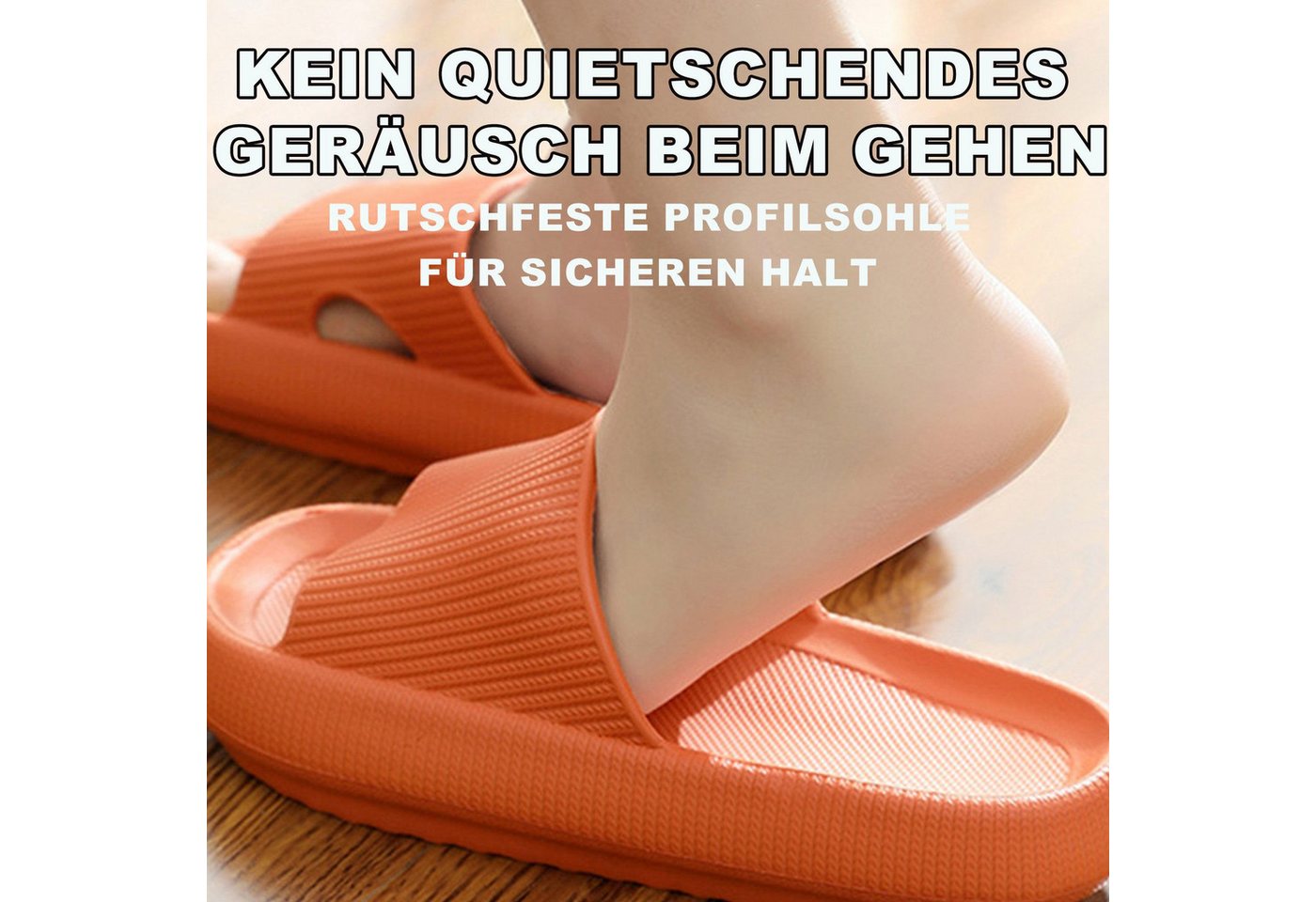 Mutig Badeschuhe Herren Damen,Original EVA Badeschlappen,weich & bequem Hüttenschuhe (Besonders weiches Material mit rutschfester Sohle,Bequem zu tragen, Wolken – Bild 5 von 5