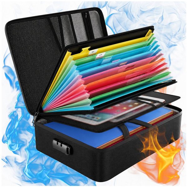 Mutig Dokumententasche Feuerfeste Dokumentenbox, Dokumententasche handtasche (Wasserfeste Dokumenten-Organizer, 5200°F A4, Etiketten, Tragbare Aktentasche Zuhau