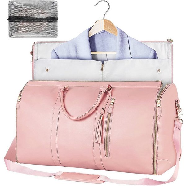 Mutig Reisetasche Reisetasche mit Schuhbeutel, 2-in-1 Hängetasche Anzugtasche für Damen (Wasserdichter Kleidersack – Faltbare Reisetasche aus Leder für Frauen, 