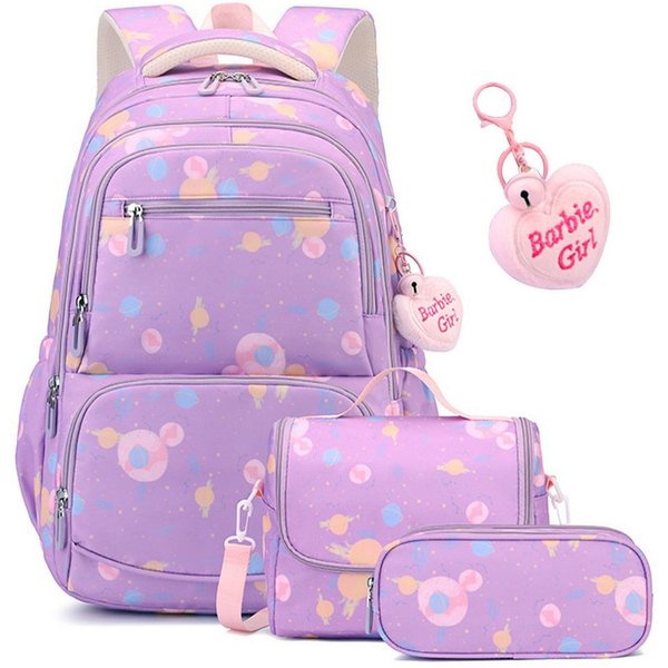 Mutig Schulrucksack Schulrucksack Teenager,Schulranzen-Set 3-teilig,große Kapazität (Wasserdicht Schulranzen,Unisex Geeignet für Mittelstufe-Universität, Mit An