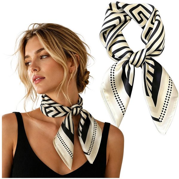 Mutig Seidentuch 100% Maulbeerseide Halstuch Damen, (elegantes quadratisches Seidentuch 68 x 68 cm, elegantes quadratisches Seidentuch 68 x 68 cm, Satin Nickitu