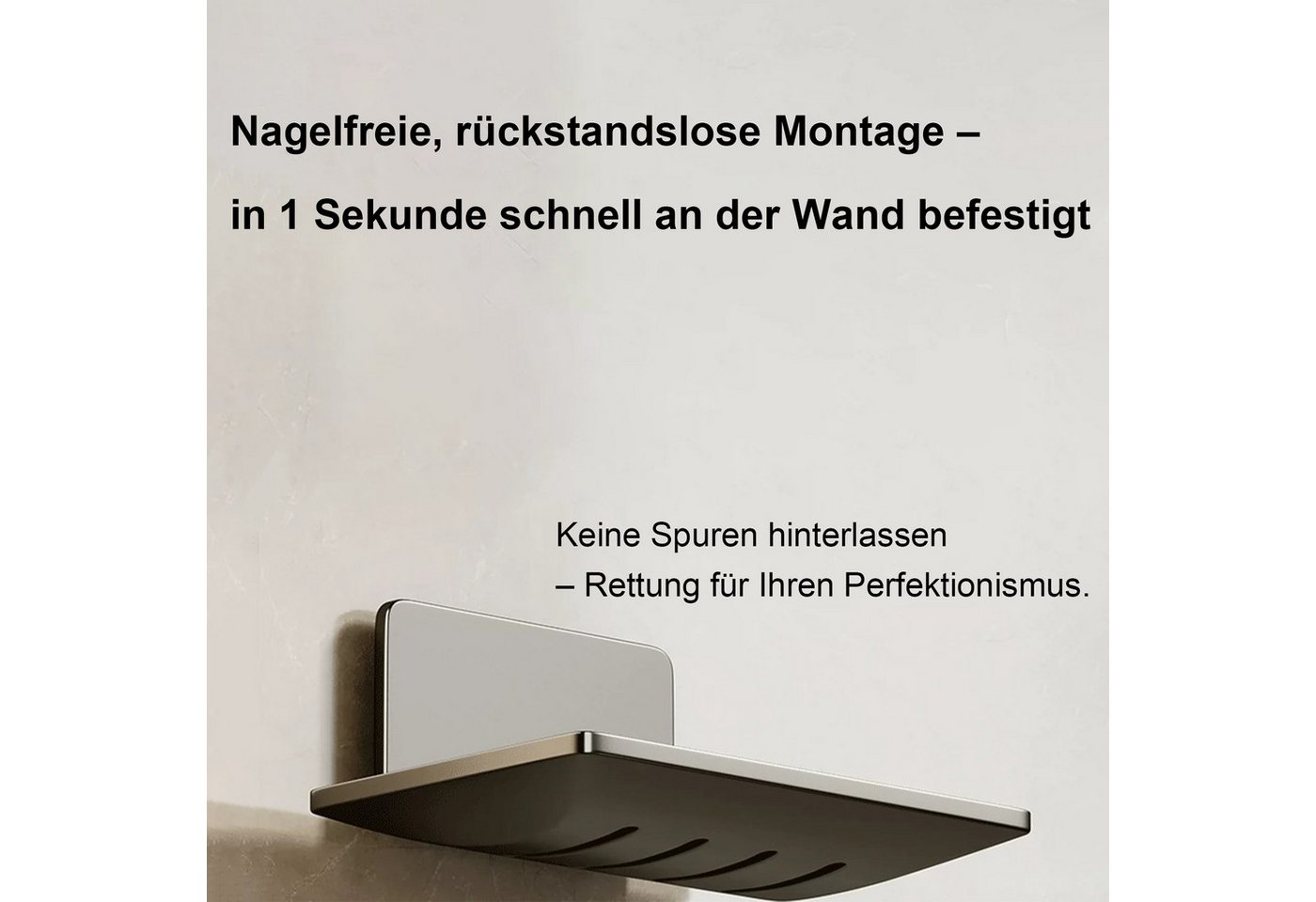 Mutig Seifenschale Seifenschale,Seifenhalter ohne Bohren Edelstahl selbstklebend, Seifenkorb Seifenschale Wandmontage für Schwämme Bürsten Seife, Wand Montage K – Bild 3 von 5