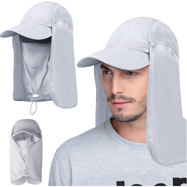 Mutig Sonnenhut Sonnenhut mit Abnehmbarer Halsklappe,Nackenklappe UV-Schutz Sonnenhüte (Herren & Damen Sommer Fischerhut mit Nackenklappe Sonnenschutz Kappe, Wi