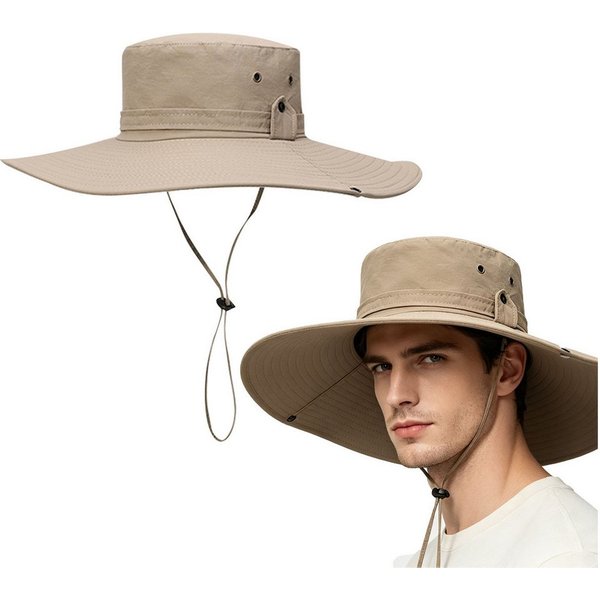 Mutig Sonnenhut Sonnenhüte Unisex, 2-in-1-Anglerhut,UPF 50, breiter Rand,Wasserfest (Großer Sonnenhut für Unisex,schnell trocknend, Outdoor-Fischerhut mit aufkl