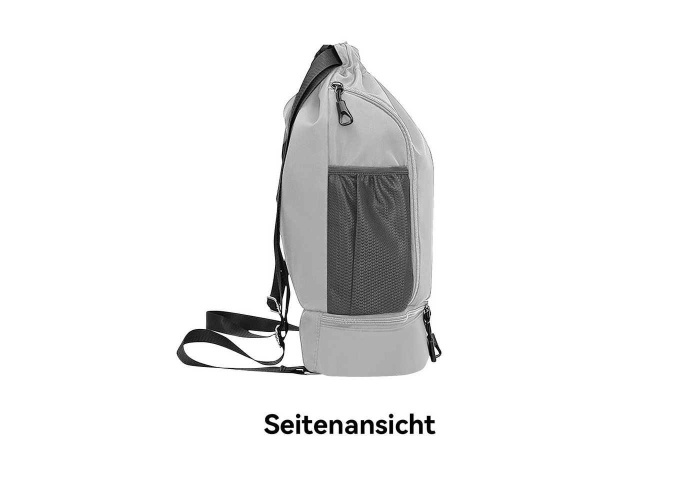 Mutig Turnbeutel Turnbeutel Freizeittasche Sportbeutel Große Kapazität Fußball Tasche (große Kapazität, verstellbar,Mit Ball- und Bodenfach, wasserdicht, Ideal  – Bild 3 von 5