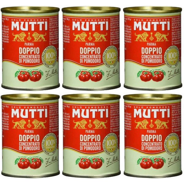 MUTTI Gemüsekonserve, Mutti das zweifachkonzentrierte Tomatenkonzentrat 140g 6er Pack