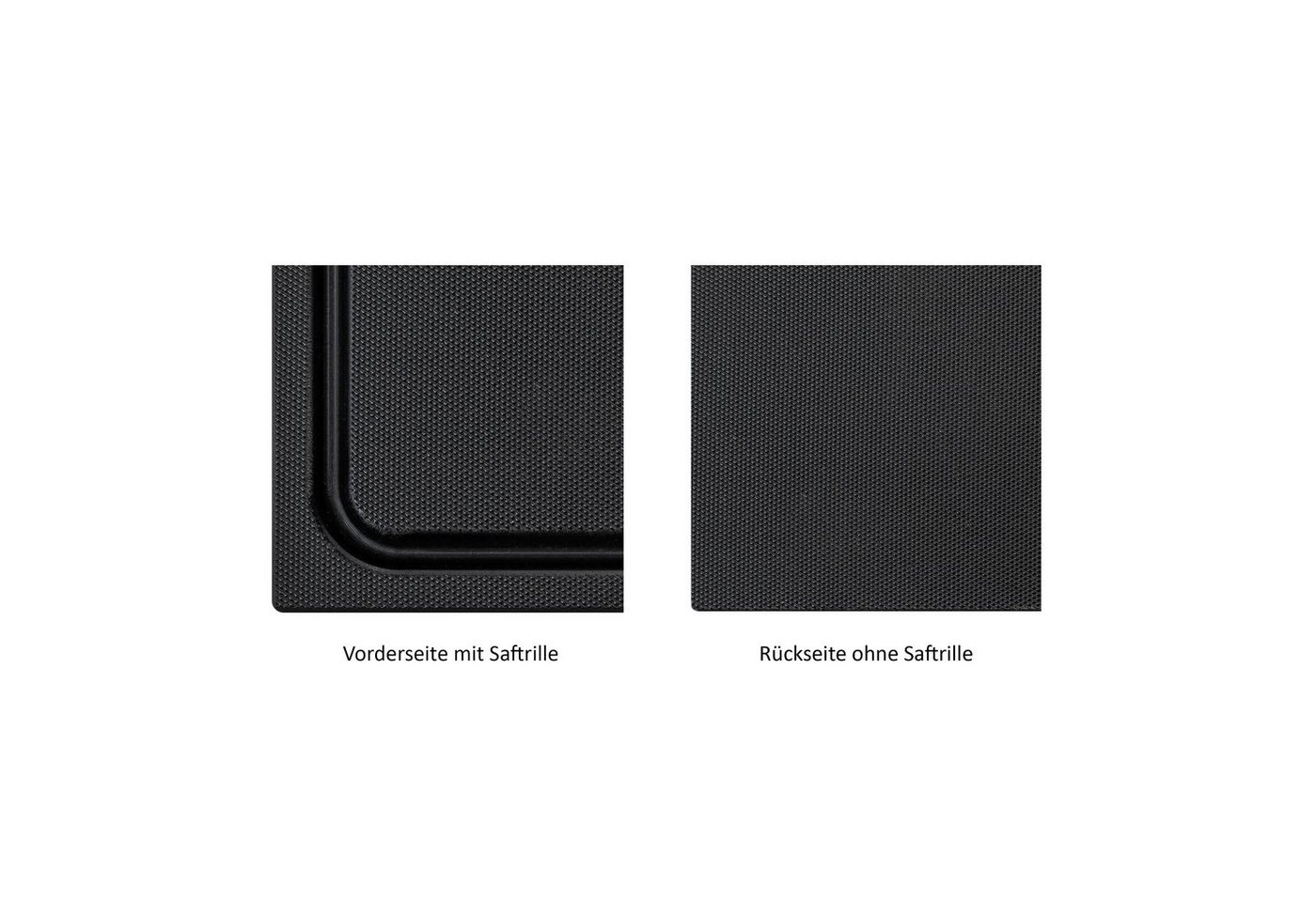 MUVELL Schneidebrett Kunststoff, Schwarz, 35x25x2 cm, mit Saftrille, EXTRA dick, Kunststoff, (Stück, 1-St., Schneidebrett), messerschonend,Saftrille,Extra Dick – Bild 4 von 5
