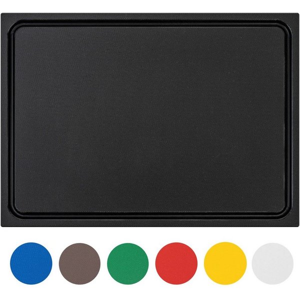 MUVELL Schneidebrett Kunststoff, Schwarz, 45x30x2 cm, mit Saftrille, EXTRA dick, Kunststoff, (Stück, 1-St., Schneidebrett), messerschonend,Saftrille,Extra Dick