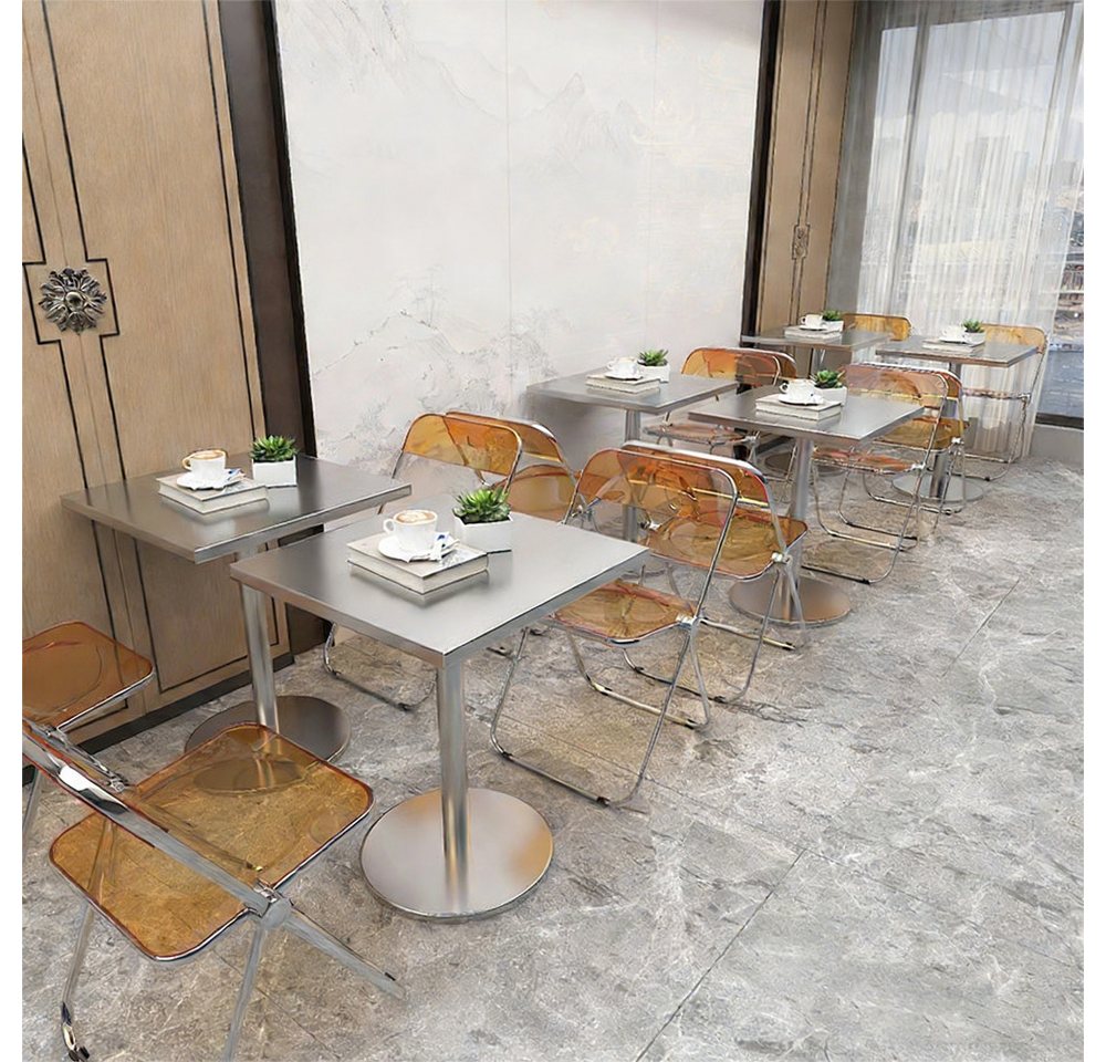Muxing Bartisch aus Edelstahl – stabil, vielseitig für Gastro & Balkon (1-St), in quadratisch erhältlich, 40×75×40 cm, mit dicker Tischplatte – Bild 2 von 5