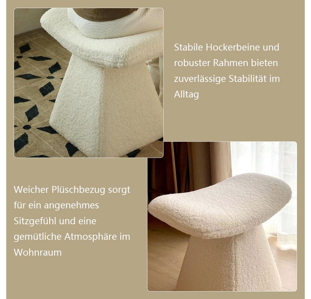 Muxing Sitzhocker Plüschhocker, weich gepolstert mit Schwammfüllung (1 St) – Bild 5 von 5