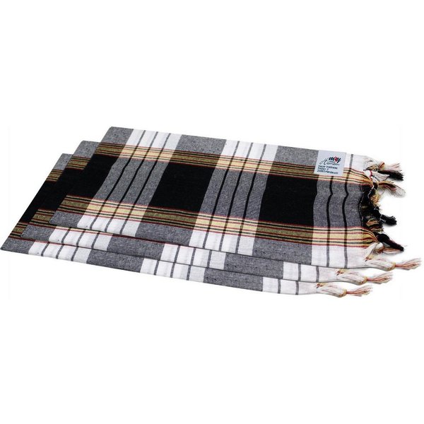 my Hamam Hamamtücher Hamamtücher Set 3 Stück schwarz kariert, Baumwolle, Polyester (Spar-Set, 3-St), saugstark und pflegeleicht