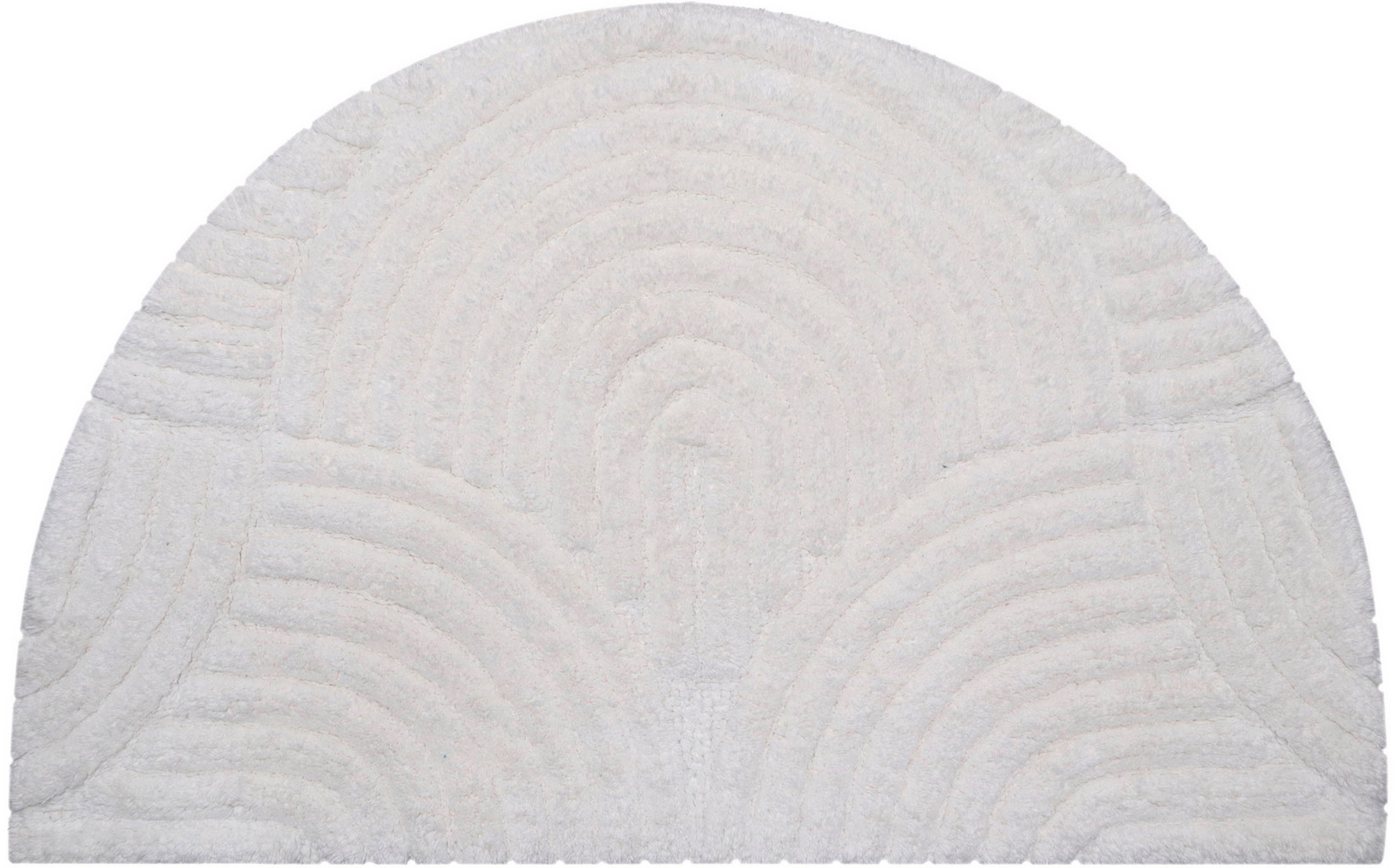 my home Badematte Juna, Badvorleger, Badezimmer Teppich, Zen, Scandi, Boho, Höhe 15 mm, rutschhemmend beschichtet, fußbodenheizungsgeeignet, Baumwolle, halbrund – Bild 2 von 5