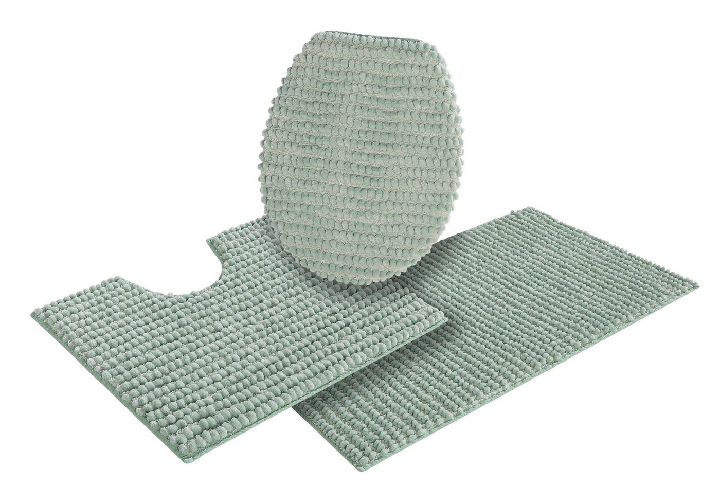 my home Badematte Renat, Badvorleger, Badezimmer Teppich, Scandi, Höhe 15 mm, schnell trocknend, strapazierfähig, fußbodenheizungsgeeignet, Materialmix, rechtec – Bild 2 von 5