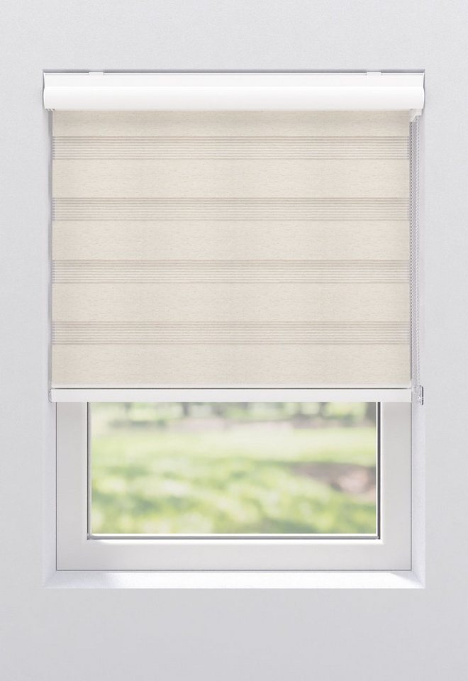 Doppelrollo Greta, my home, Lichtschutz, ohne Bohren, freihängend, Klemmträger mit Feststellschraube, mit Kassette, Befestigung mit Klemmträgern – Bild 2 von 5