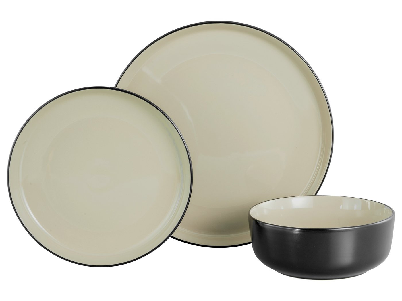 my home Tafelservice Teller Set, modernes Geschirr-Set, Service Östra Greda (12-tlg), 4 Personen, Steinzeug, hohe Haltbarkeit, spülmaschinengeeignet & mikrowell – Bild 4 von 5