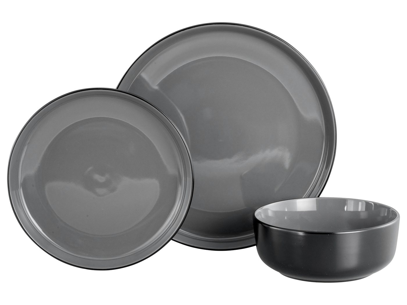 my home Tafelservice Teller Set, modernes Geschirr-Set, Service Östra Greda (12-tlg), 4 Personen, Steinzeug, hohe Haltbarkeit, spülmaschinengeeignet & mikrowell – Bild 4 von 5
