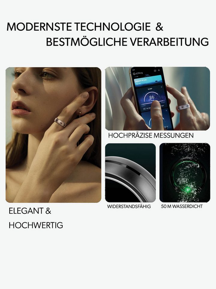 MY nextRING Fingerring N2, Titan Smartring Fitnessring Fitness-Tracker, Gesundheit & Schlaf – Bild 3 von 5