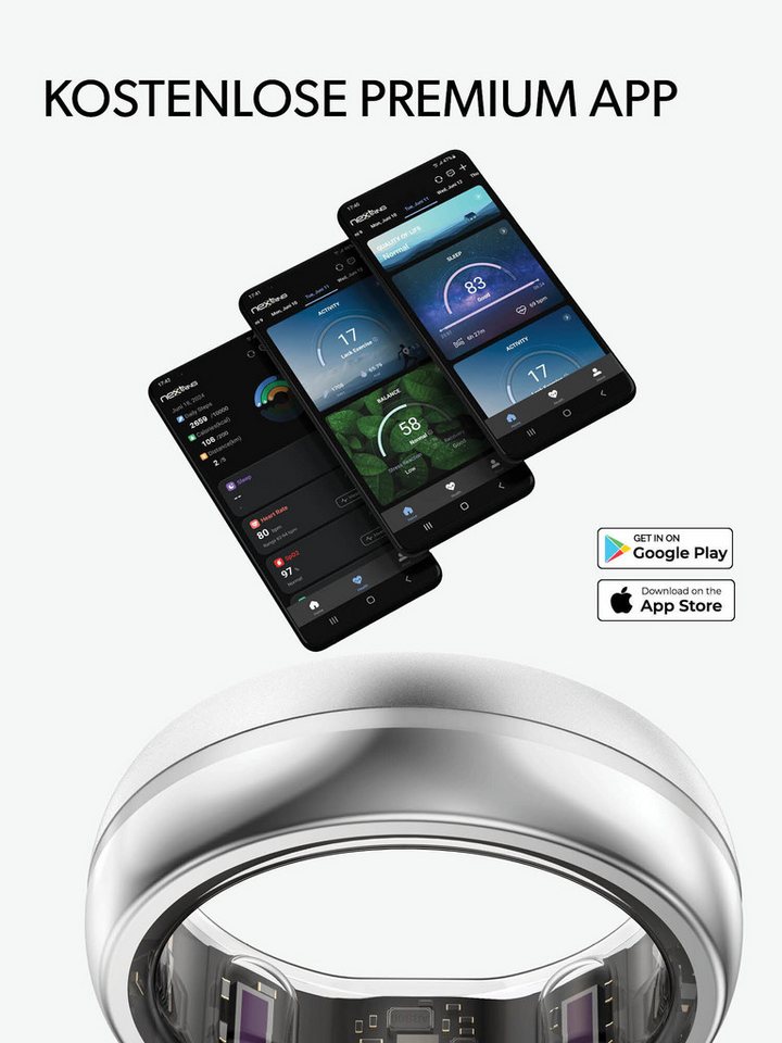 MY nextRING Fingerring N2, Titan Smartring Fitnessring Fitness-Tracker, Gesundheit & Schlaf – Bild 4 von 5