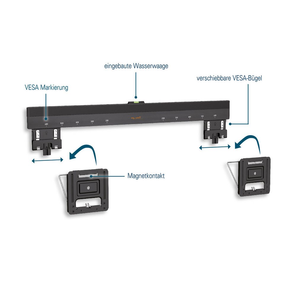 my wall TV-Wandhalterung HE7-1L, (bis 80 Zoll, MICRO GAP Design) – Bild 3 von 5