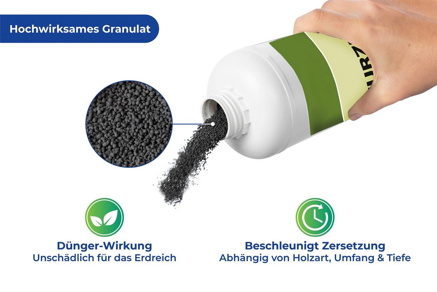 MY WAY Wurzelentferner-Mittel Wurzel-weg, beschleunigt den Zersetzungsprozess des Holzes, 1500 g, verschiedene Gebindegrößen – Bild 5 von 5
