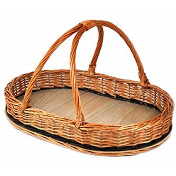 MyBer® Tablett Korb aus Weide Weidentablett Weidenkorb Tragekorb 44/28/25cm braun, Weide, (1-tlg., Für Obst, Gemüse, Brot, Geschirr und Vieles mehr), Sehr stabi