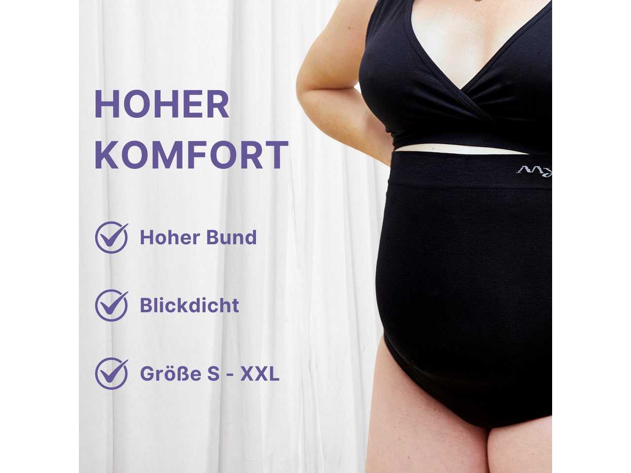MyClarella Umstandsslip Mitwachsende Schwangerschaftsunterhose - The Bump Panty – Bild 3 von 5