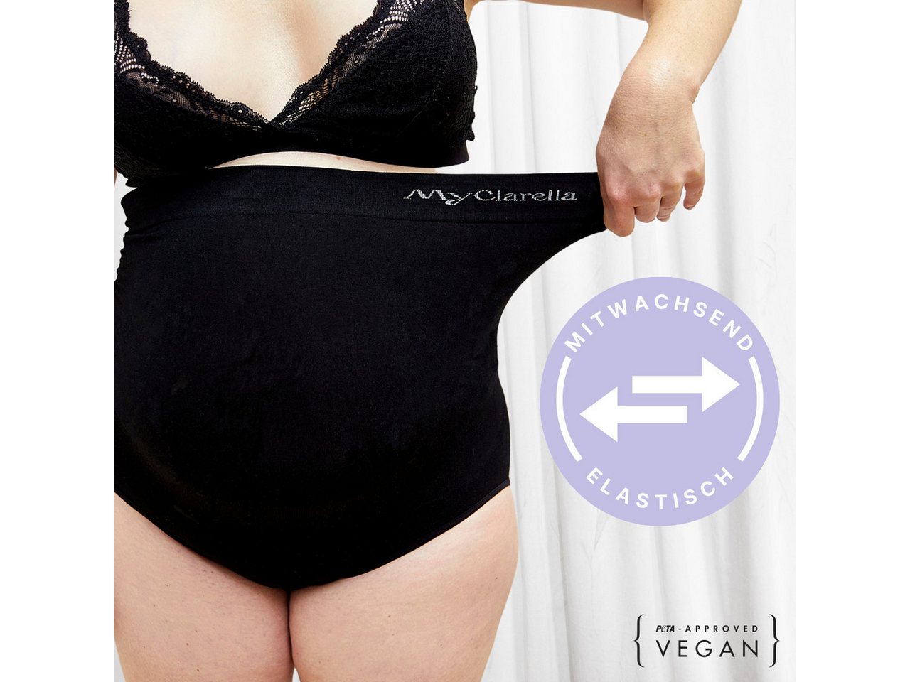 MyClarella Umstandsslip Mitwachsende Schwangerschaftsunterhose - The Bump Panty – Bild 4 von 5