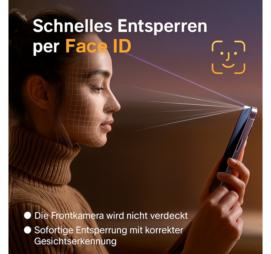 Mycotech Displayschutzfolie Panzerfolie Schutzglas Blickschutz für iPhone 15 Pro Max – Bild 5 von 5