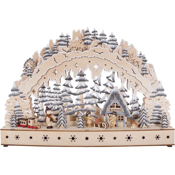 Myflair Möbel & Accessoires LED Schwibbogen Weihnachtsdeko (1-tlg), aus Holz, mit LED Beleuchtung, Höhe ca. 31 cm