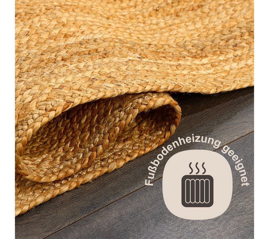 Myflair Möbel & Accessoires Teppich Lola, handgeflochten, rechteckig, Höhe: 10 mm, Juteteppich, Wendeteppich, 100% Naturfaser, auch in rund & als Läufer – Bild 3 von 5