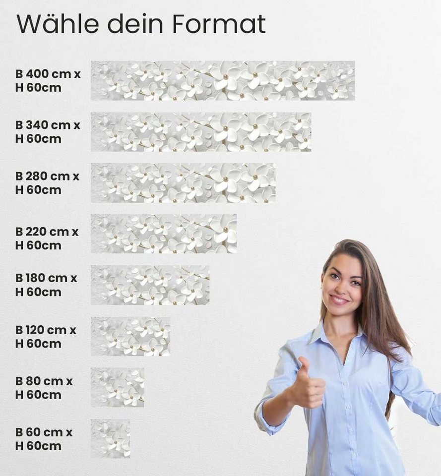 MyMaxxi Küchenrückwand Küchenrückwand selbstklebend blühender Blütenbaum Spritzschutz Folie, (Klebefolie passend geschnitten und gerollt B 80 cm x H 60 cm), Bau – Bild 5 von 5