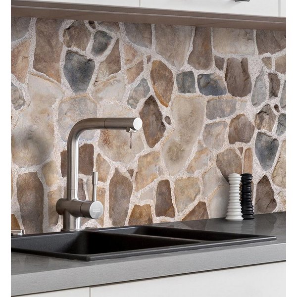 MyMaxxi Küchenrückwand Küchenrückwand selbstklebend Mauer Natursteine Spritzschutz Folie, (Klebefolie Küchenrückwand aufgerollt B 60 cm x H 60 cm), Mosaic Stone