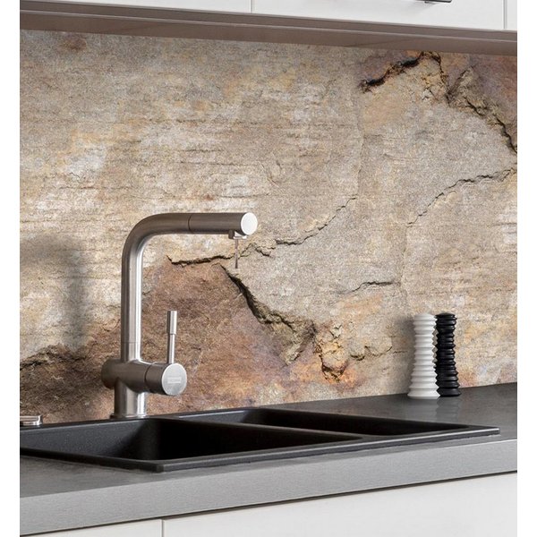 MyMaxxi Küchenrückwand Küchenrückwand selbstklebend Sandstein Spritzschutz Folie, (Klebefolie Küchenrückwand aufgerollt B 400 cm x H 60 cm), Sand Stone B 400 cm