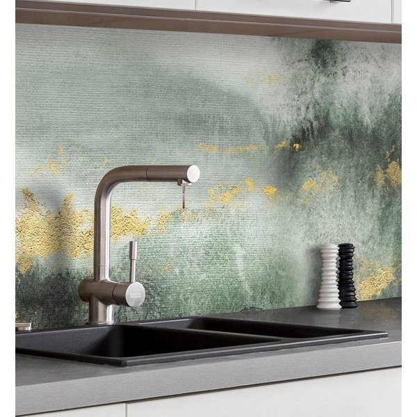 MyMaxxi Küchenrückwand Küchenrückwand selbstklebend Verwischter Marmor Moos Grün Folie, (Klebefolie passend geschnitten und gerollt B 280 cm x H 60 cm), Marmor 