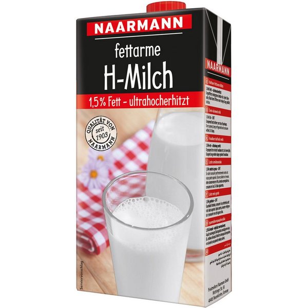 NAARMANN Milch, Naarmann H Milch 1.5 Fettgehalt ultrahocherhitzt 1000ml