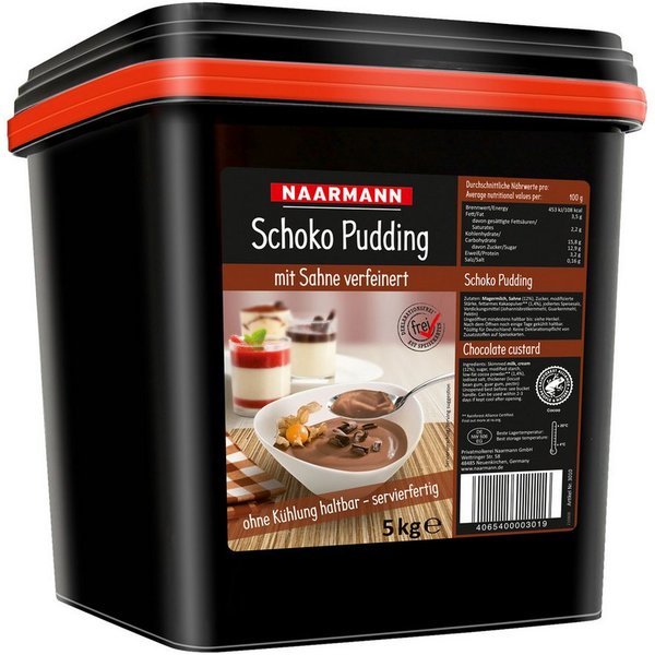 NAARMANN Süßigkeit, Naarmann Schoko Pudding mit Sahne verfeinert servierfertig 5000g