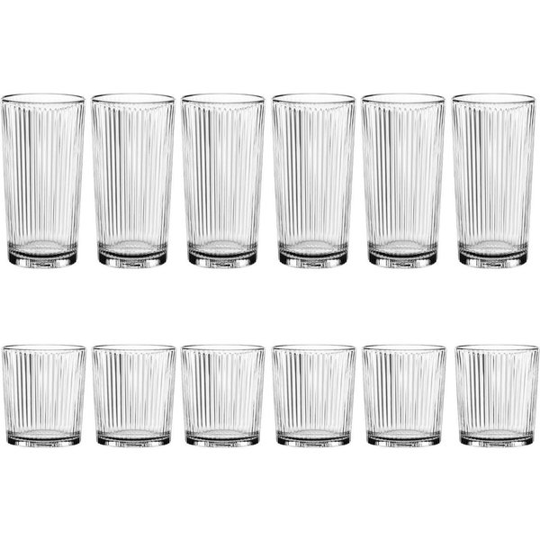 Nachtmann Gläser-Set APERITIVO, 12-teilig, Transparent, Kristallglas, Kristallglas, 6 Longdrinkgläser, 6 Whiskygläser