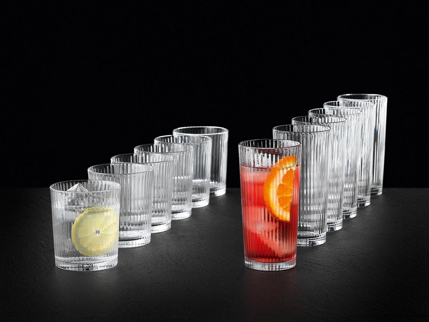 Nachtmann Gläser-Set APERITIVO, 12-teilig, Transparent, Kristallglas, Kristallglas, 6 Longdrinkgläser, 6 Whiskygläser – Bild 2 von 4