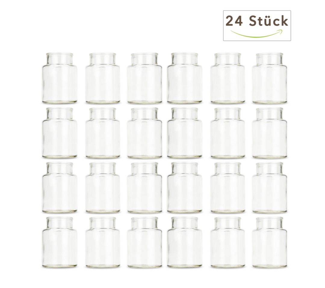 NaDeco Dekovase Apothekerflaschen, Packung mit 24 Stück, Maße ca. 10x7cm Deko-Glasflaschen – Bild 4 von 5