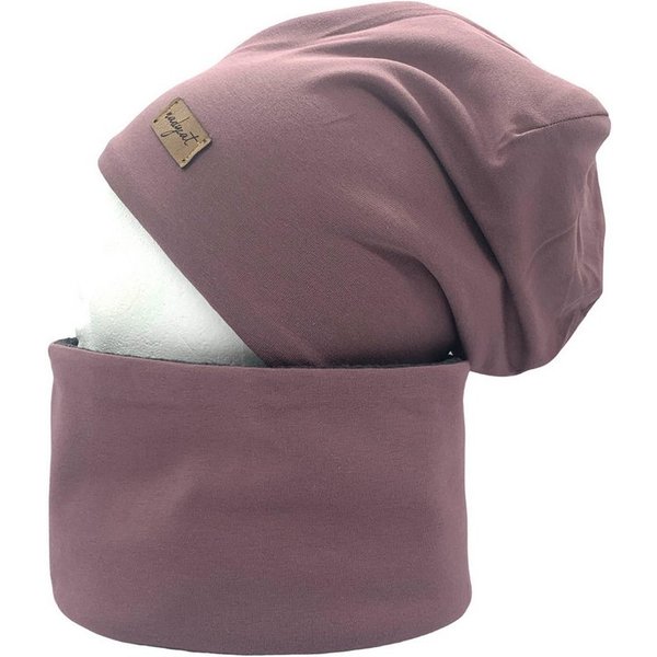 nadycat Beanie ALTMAUVE UNI (2-St., Beanie mit passendem Loop) handgefertigt aus der Lausitz