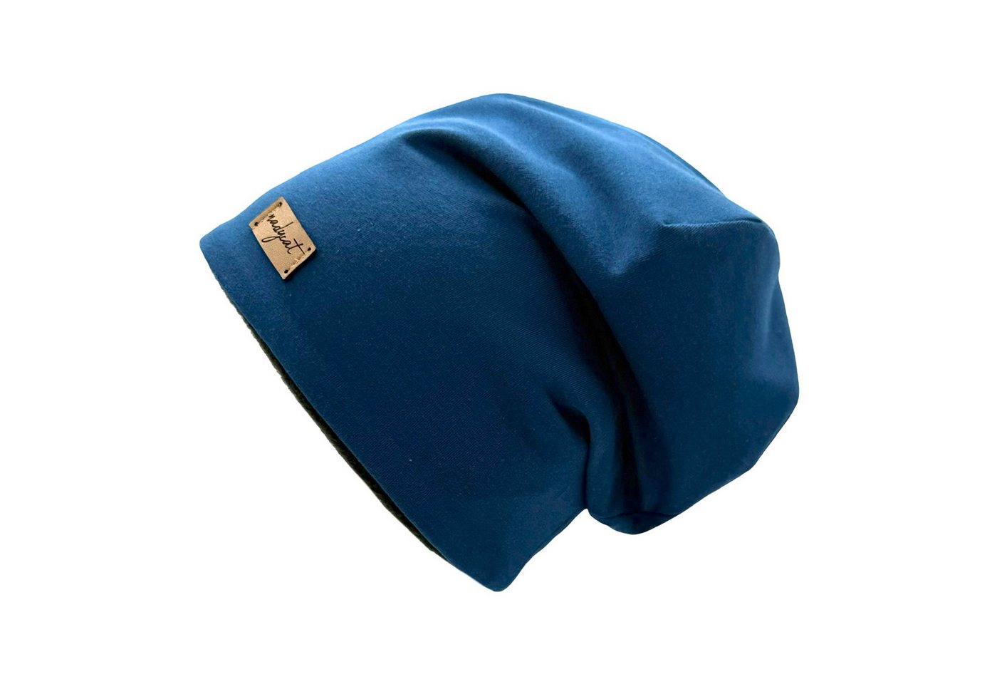 nadycat Beanie BLAU UNI (2-St., Beanie mit passendem Loop) handgefertigt aus der Lausitz – Bild 2 von 5