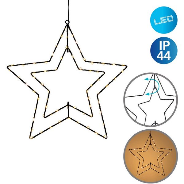 näve Dekolicht 3D Stern, LED fest integriert, Warmweiß, Weihnachtsdeko aussen