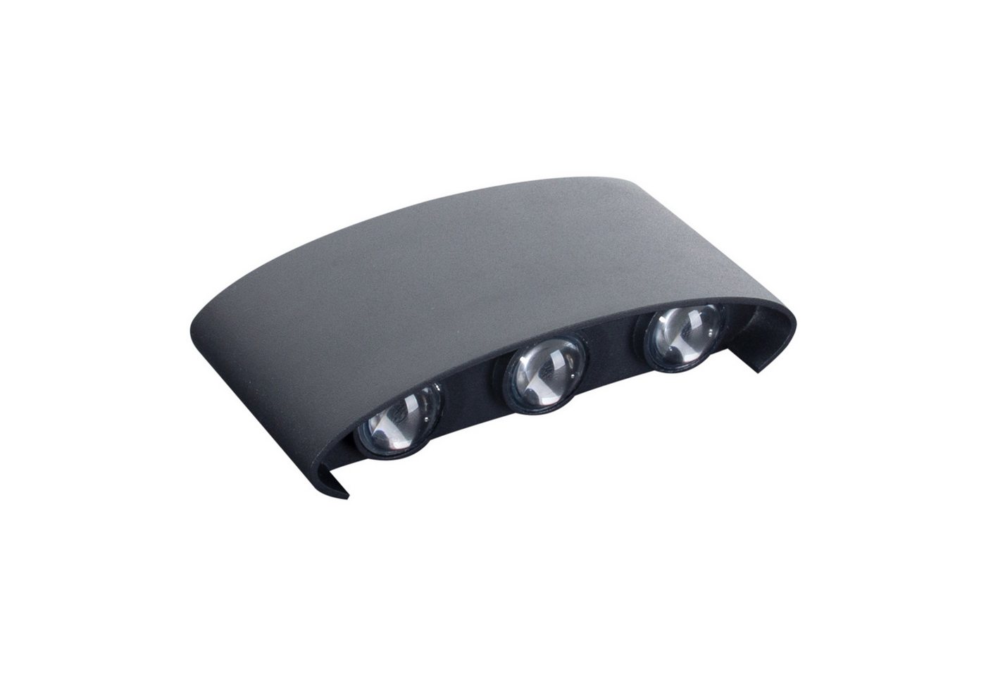 näve LED Außen-Wandleuchte Auron, LED fest integriert, Warmweiß, anthrazit, geschwungene Form, Lichtaustritt nach oben und unten, IP54 – Bild 5 von 5