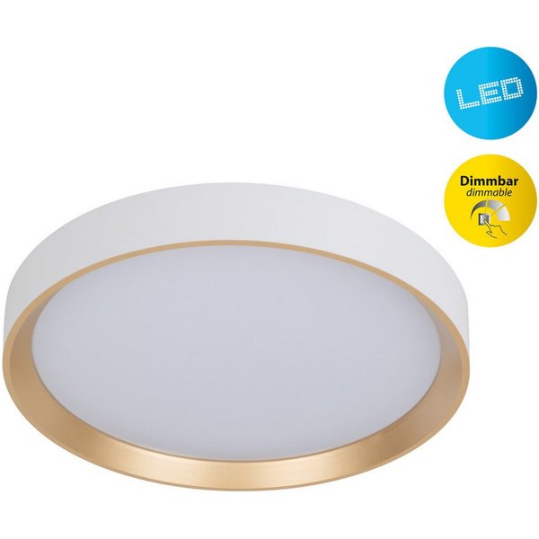 näve LED Deckenleuchte Rio, Dimmfunktion, Memoryfunktion, LED wechselbar, Neutralweiß, 3 stufig dimmbar per Wandschalter/25%/50%/100%, inkl. Memoryfunktion
