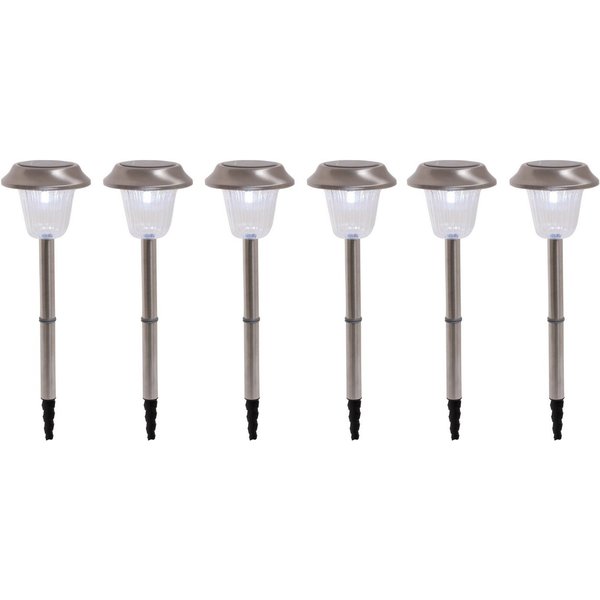 näve LED Gartenleuchte Gustav, LED fest integriert, 6er-Set LED Außenleuchte mit Erdspieß