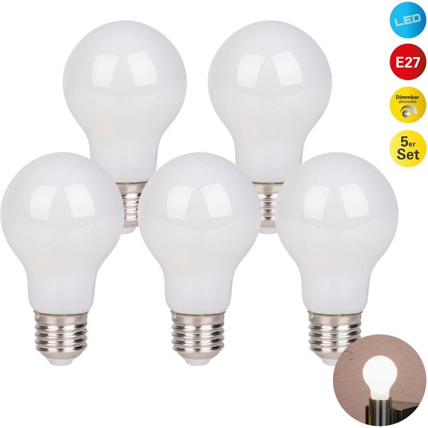 näve LED-Leuchtmittel Daffy, E27, 5 St., Warmweiß, 5er Set, dimmbar, 2600 Kelvin