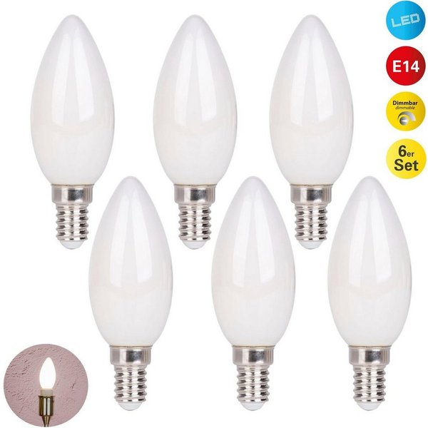 näve LED-Leuchtmittel Daffy, E14, 6 St., Warmweiß, 6er Set